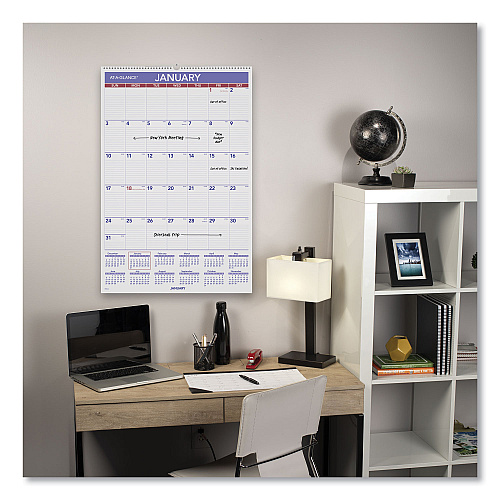 AT-A-GLANCE Monthly Wall Calendar with Ruled Daily Blocks, 20 x 30, White Sheets, 12-Month (Jan to Dec): 2026 (PM428)