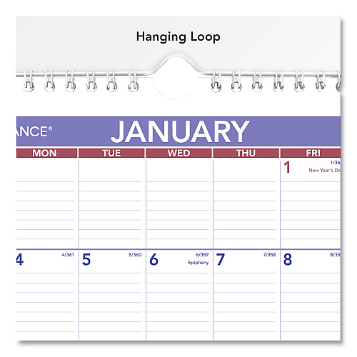 AT-A-GLANCE Monthly Wall Calendar with Ruled Daily Blocks, 8 x 11, White Sheets, 12-Month (Jan to Dec): 2026 (PM128)