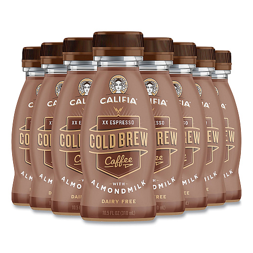 CALIFIA FARMS Cold Brew Coffee with Almond Milk, 10.5 oz Bottle, XX Expresso, 8/Pack (90200447)