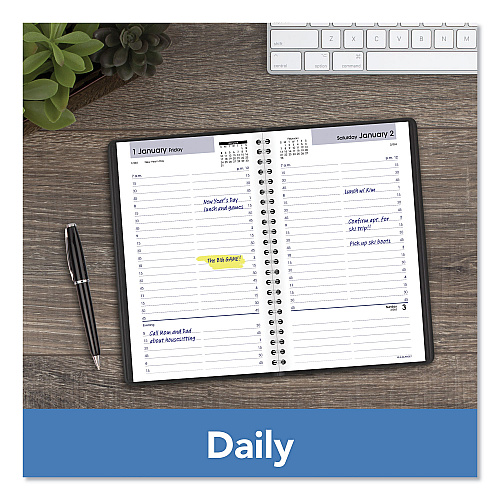 AT-A-GLANCE DayMinder Daily Appointment Book, 8.5 x 5.5, Black Cover, 12-Month (Jan to Dec): 2026 (G10000)