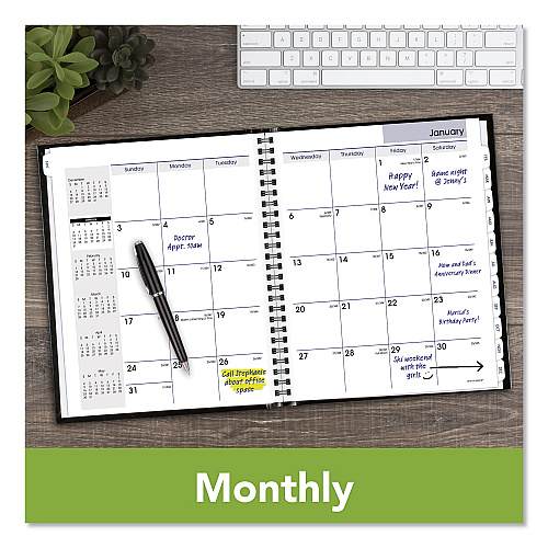 AT-A-GLANCE DayMinder Hard-Cover Monthly Planner with Memo Section, Unruled Blocks, 8.5 x 7, Black Cover, 12-Month (Jan to Dec): 2026 (G400H00)