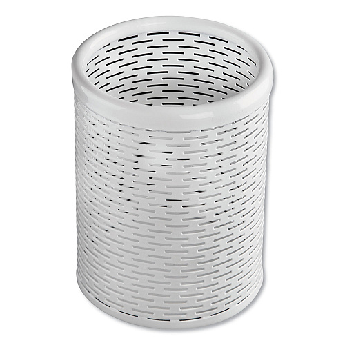 Artistic Urban Collection Punched Metal Pencil Cup, 3.5" Diameter x 4.5"h, White (ART20005WH)