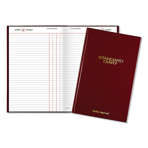 AT-A-GLANCE Standard Diary Daily Journal, 2026 Edition, Wide/Legal Rule, Red Cover, (210) 12 x 7.75 Sheets (SD37713)