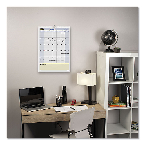 AT-A-GLANCE QuickNotes Wall Calendar, 12 x 17, White/Blue/Yellow Sheets, 12-Month (Jan to Dec): 2026 (PM5228)