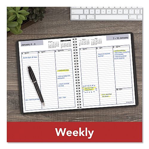 AT-A-GLANCE DayMinder Weekly Planner, Vertical-Column Format, 8.75 x 7, Black Cover, 12-Month (Jan to Dec): 2026 (G59000)