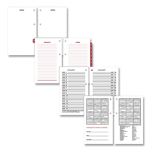 AT-A-GLANCE Two-Color Desk Calendar Refill, 3.5 x 6, White Sheets, 12-Month (Jan to Dec): 2026 (E01750)