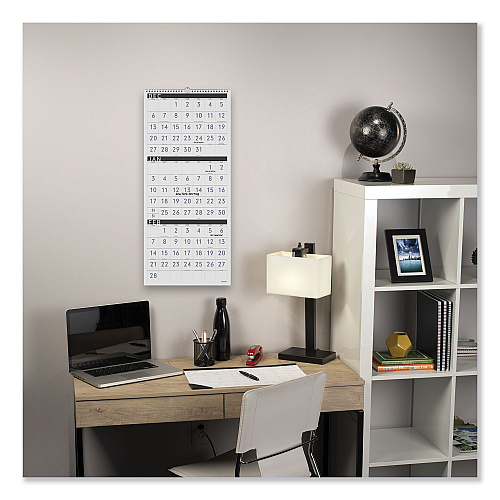 AT-A-GLANCE Three-Month Reference Wall Calendar, Contemporary Artwork/Formatting, 12 x 27, White Sheets, 15-Month: Dec 2025 to Feb 2027 (PM11X28)