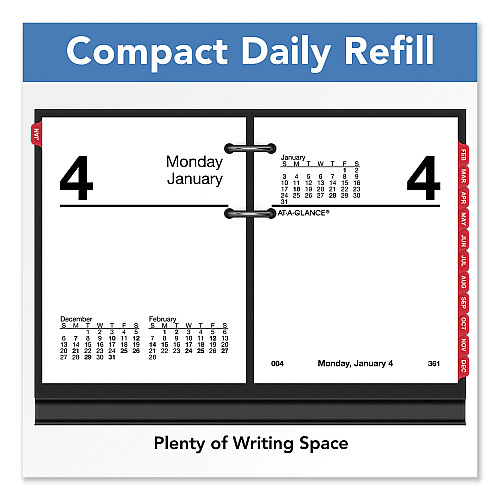 AT-A-GLANCE Compact Desk Calendar Refill, 3 x 3.75, White Sheets, 12-Month (Jan to Dec): 2026 (E91950)