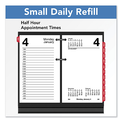 AT-A-GLANCE Desk Calendar Refill with Tabs, 3.5 x 6, White Sheets, 12-Month (Jan to Dec): 2026 (E717T50)