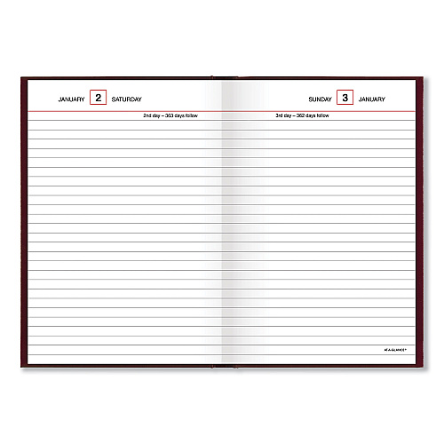 AT-A-GLANCE Standard Diary Daily Reminder Book, 2026 Edition, Medium/College Rule, Red Cover, (201) 7.5 x 5 Sheets (SD38713)