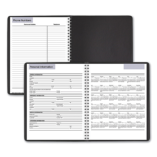 AT-A-GLANCE DayMinder Weekly Planner, Vertical-Column Format, 8.75 x 7, Black Cover, 12-Month (Jan to Dec): 2026 (G59000)