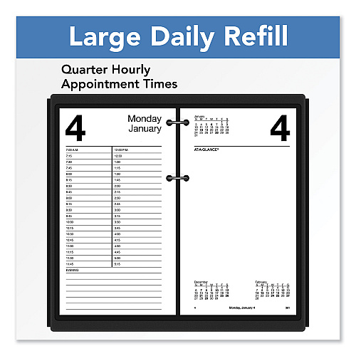 AT-A-GLANCE Large Desk Calendar Refill, 4.5 x 8, White Sheets, 12-Month (Jan to Dec): 2026 (E21050)