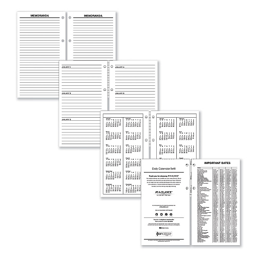 AT-A-GLANCE Large Desk Calendar Refill, 4.5 x 8, White Sheets, 12-Month (Jan to Dec): 2026 (E21050)