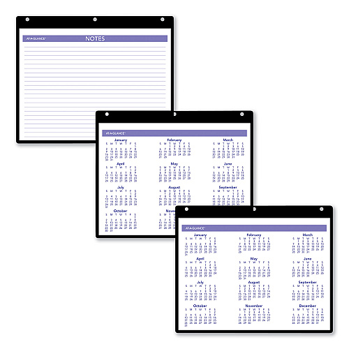 AT-A-GLANCE Monthly Desk/Wall Calendar with Plastic Backboard and Bonus Pages, 11 x 8, White/Violet/Red Sheets, 12-Month (Jan-Dec): 2026 (SK800)