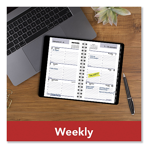AT-A-GLANCE DayMinder Weekly Pocket Appointment Book with Telephone/Address Section, 6 x 3.5, Black Cover, 12-Month (Jan to Dec): 2026 (G25000)