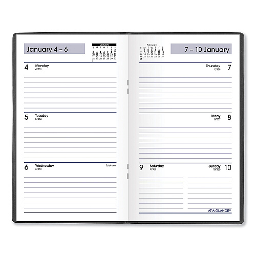 AT-A-GLANCE DayMinder Weekly Pocket Planner, 6 x 3.5, Black Cover, 12-Month (Jan to Dec): 2026 (SK4800)