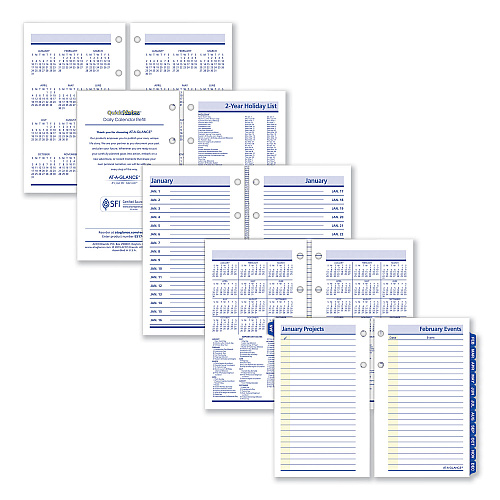 AT-A-GLANCE QuickNotes Desk Calendar Refill, 3.5 x 6, White/Yellow/Blue Sheets, 12-Month (Jan to Dec): 2026 (E51750)