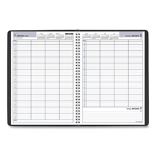 AT-A-GLANCE DayMinder Four-Person Group Daily Appointment Book, 11 x 8, Black Cover, 12-Month (Jan to Dec): 2026 (G56000)