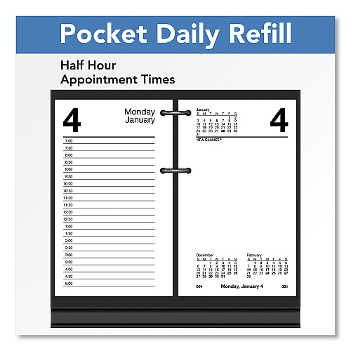 AT-A-GLANCE Desk Calendar Refill, 3.5 x 6, White Sheets, 12-Month (Jan to Dec): 2026 (E71750)