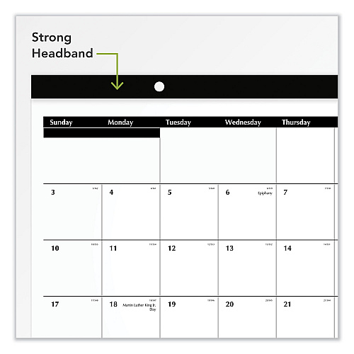 AT-A-GLANCE Compact Desk Pad, 18 x 11, White Sheets, Black Binding, Clear Corners, 12-Month (Jan to Dec): 2026 (SK1400)