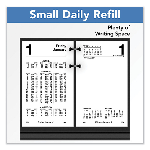 AT-A-GLANCE Financial Desk Calendar Refill, 3.5 x 6, White Sheets, 12-Month (Jan to Dec): 2026 (S17050)