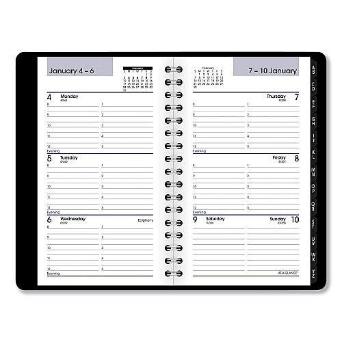 AT-A-GLANCE DayMinder Weekly Pocket Appointment Book with Telephone/Address Section, 6 x 3.5, Black Cover, 12-Month (Jan to Dec): 2026 (G25000)