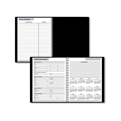 AT-A-GLANCE DayMinder Open-Schedule Weekly Appointment Book, 8.75 x 7, Black Cover, 12-Month (Jan to Dec): 2026 (G53500)