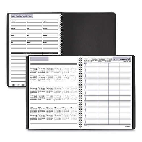 AT-A-GLANCE DayMinder Four-Person Group Daily Appointment Book, 11 x 8, Black Cover, 12-Month (Jan to Dec): 2026 (G56000)