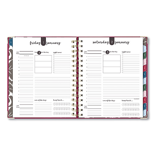 AT-A-GLANCE Harmony Daily Hardcover Planner, 8.75 x 7, Berry Cover, 12-Month (Jan to Dec): 2026 (609980659)