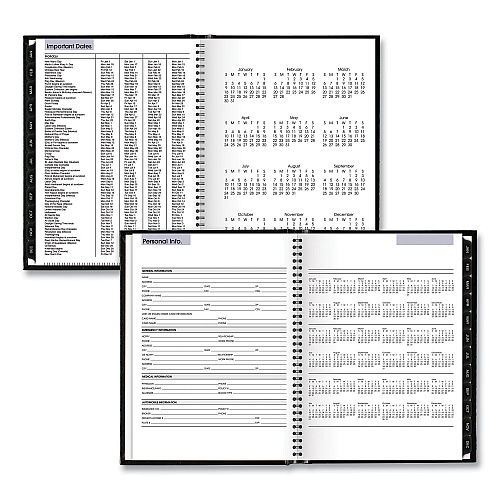 AT-A-GLANCE DayMinder Hardcover Weekly Vertical-Column Format Appointment Book, 11 x 8, Black Cover, 12-Month (Jan to Dec): 2026 (G520H00)