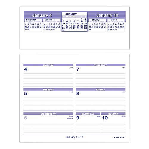 AT-A-GLANCE Flip-A-Week Desk Calendar and Base, 7 x 5.5, White Sheets, 12-Month (Jan to Dec): 2026 (SW700X00)