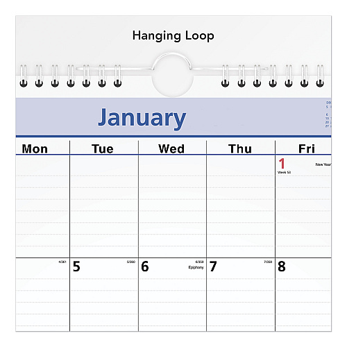 AT-A-GLANCE QuickNotes Wall Calendar, 12 x 17, White/Blue/Yellow Sheets, 12-Month (Jan to Dec): 2026 (PM5228)