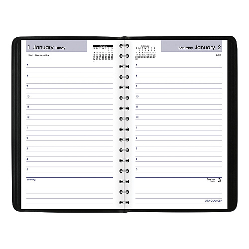 AT-A-GLANCE DayMinder Daily Appointment Book, 8 x 5, Black Cover, 12-Month (Jan to Dec): 2027 (SK4400)