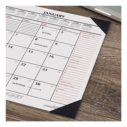 AT-A-GLANCE Two-Color Monthly Desk Pad Calendar, 21.75 x 17, White Sheets, Black Corners, 12-Month (Jan to Dec): 2026 (SK117000)