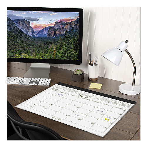 AT-A-GLANCE Two-Color Desk Pad, 21.75 x 17, White Sheets, Black Binding, Clear Corners, 12-Month (Jan to Dec): 2026 (GG250000)