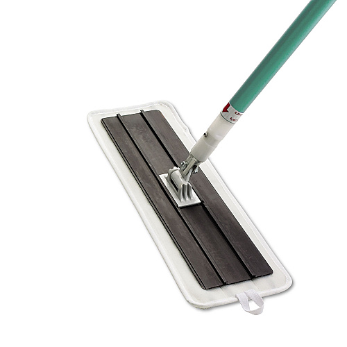 3M Easy Scrub Flat Mop Tool, 16" Microfiber Head, 54" Green Aluminum Handle (55593)
