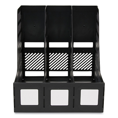 Advantus Literature File, Three Slots, 10 x 10 x 10.25, Black (34091)
