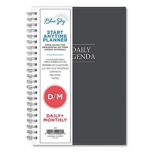 Blue Sky Passages Non-Dated Perpetual Daily Planner, 8.5 x 5.5, Black Cover, 60-Month (Jan to Dec): 2021 to 2025 (113565)