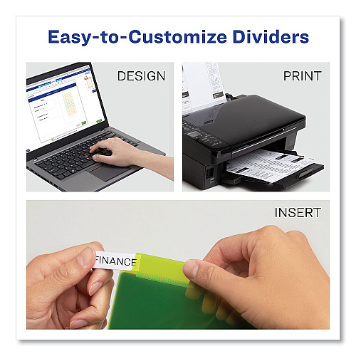 Avery Big Tab Insertable One-Pocket Plastic Dividers, 5-Tab, 11.13 x 9.25, Assorted, 1 Set (07714)