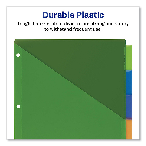 Avery Big Tab Insertable One-Pocket Plastic Dividers, 5-Tab, 11.13 x 9.25, Assorted, 1 Set (07714)