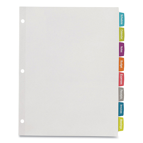 Avery Big Tab Printable White Label Tab Dividers, 8-Tab, 11 x 8.5, White, 4 Sets (14433)