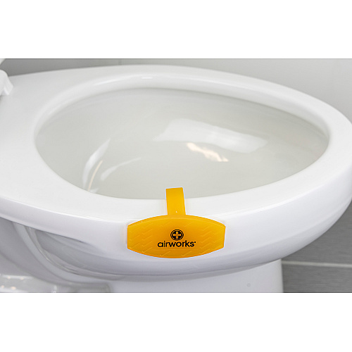 Airworks Bowl Clip Air Freshener, Mango Deodorizer For Toilets And Urinals, Long-lasting Restroom Odor Control, Orange, Box Of 12 (AWBC007-BX)