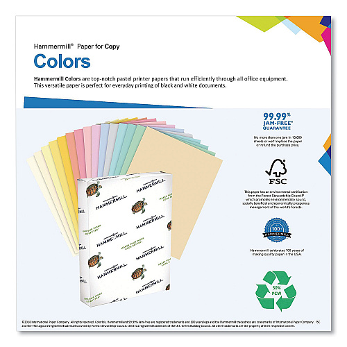 Hammermill Colors Print Paper, 20 lb Bond Weight, 11 x 17, Green, 500/Ream (102186)