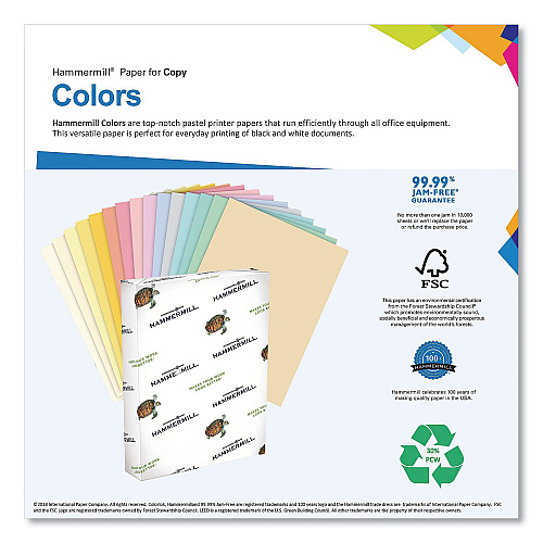 Hammermill Colors Print Paper, 20 lb Bond Weight, 11 x 17, Canary, 500/Ream (102152)