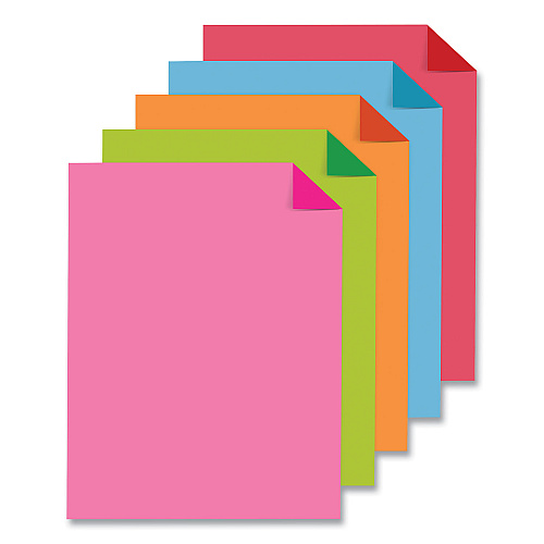 Astrobrights Double-Color Card Stock, 70 lb Cover Weight, Assorted Colors, 8.5 x 11, 80/Pack (91668)