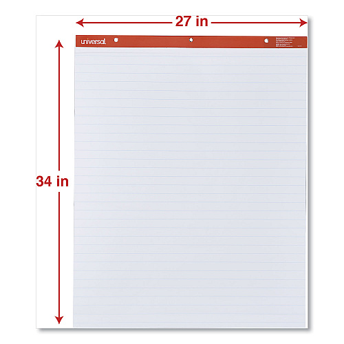 Universal Easel Pads/Flip Charts, Presentation Format (1" Rule), 27 x 34, White, 50 Sheets, 2/Carton (UNV35601)