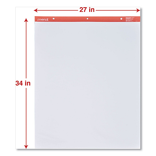 Universal Easel Pads/Flip Charts, Unruled, 27 x 34, White, 50 Sheets, 2/Carton (UNV35600)