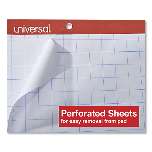 Universal Easel Pads/Flip Charts, Quadrille Rule (1 sq/in), 27 x 34, White, 50 Sheets, 2/Carton (UNV35602)