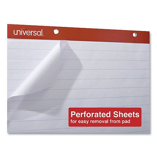 Universal Easel Pads/Flip Charts, Presentation Format (1" Rule), 27 x 34, White, 50 Sheets, 2/Carton (UNV35601)