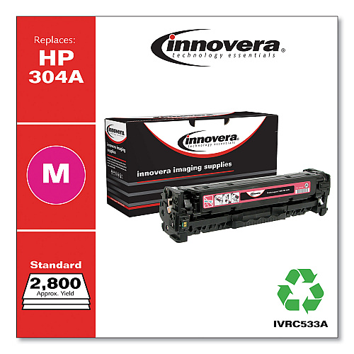 Innovera Remanufactured Magenta Toner, Replacement for 304A (CC533A), 2,800 Page-Yield